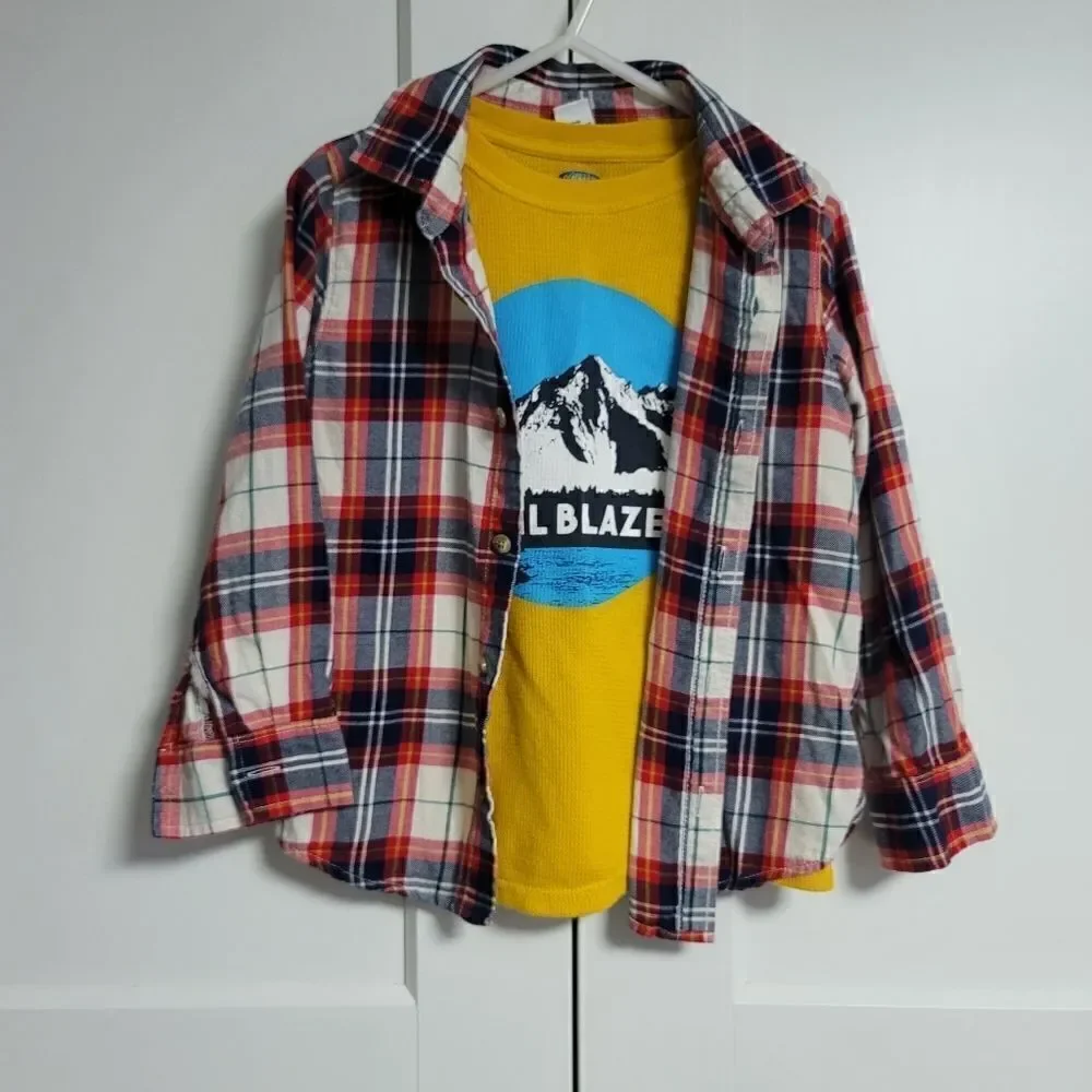 Old navy bundle thermal top and button down shirt 5T